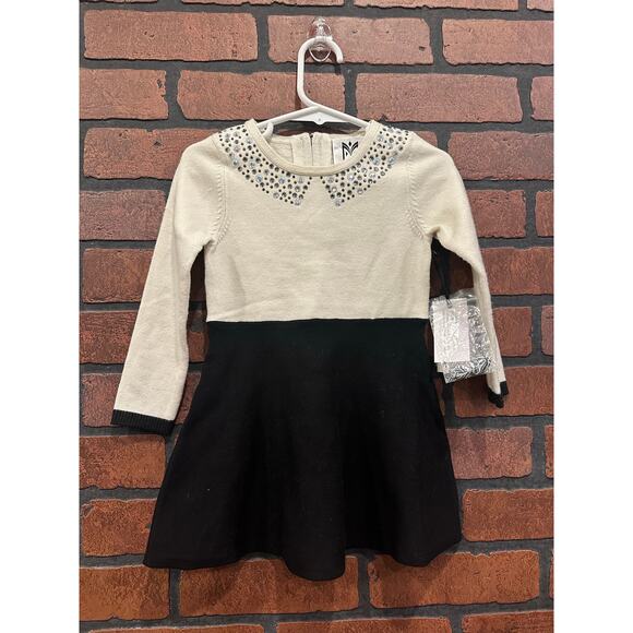 Milly Mini Designer Dress Size 3 Embellished Black & White Dress NWT - Picture 6 of 8